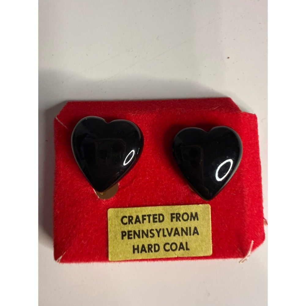 Large Heart Clip On Earrings Made From Pennsylvania Hard Coal